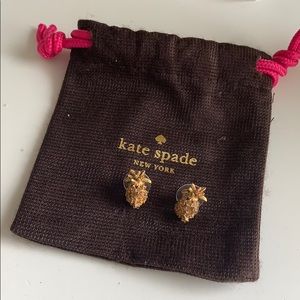 Kate Spade gold pineapple stud earrings